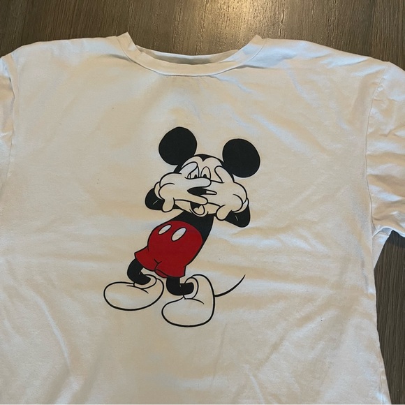 ZARA DISNEY Woman’s White Mickey Mouse Tee T-Shirt - Picture 2 of 4